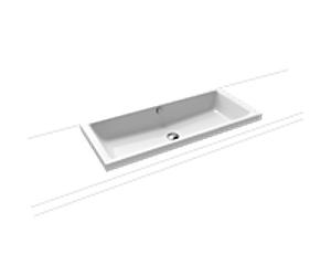 Kaldewei Puro monté 909 006 003 lavabo 001 3174 90x38,5cm, blanc effet perlant, avec trop - plein, sans trou de coulée