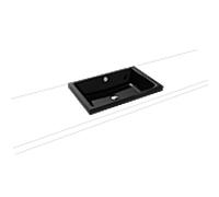 Kaldewei Puro poser sur meuble 908906003701 3173, 60x38,5cm, effet perlant noir, avec trop-plein, sans trou pour robinet
