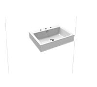 Kaldewei Puro vasque murale 901406033001 3164, 60x46x12cm, effet perlant blanc, 3 trous robinetterie