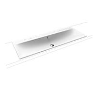 Kaldewei Silenio double vasque à encastrer 907906053711 avec trop-plein, 2 x 3 trous pour robinetterie, effet perlant blanc alpin mat, 120 x 46 x 2000 , 4 cm