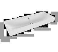 Kaldewei Silenio lavabo 906406003001 3049, 120 x 46 x 12 cm, blanc effet perlant, trop - plein, sans trou de coulée