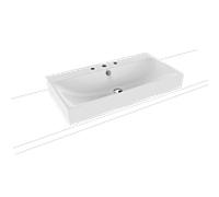 Kaldewei Silenio poser sur meuble 904206033001 3043, 90x46x12cm, effet perlant blanc, 3 trous taraudés