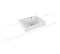 Kaldewei Silenio vasque 904106273001 3042, 60 x 46 x 12 cm, blanc effet de perle, sans trop - plein, 3 trous de coulée
