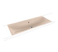 Kaldewei Silenio vasque à encastrer 907906003030 3039, 120 x 46 cm, effet perlant beige bahama, trop-plein, sans trou pour robinet
