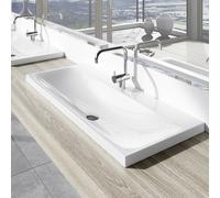 Kaldewei Silenio lavabo 904006303001 3041, 90 x 46 x 4 cm, blanc effet de perle, sans trop - plein, 2000 trou de coulée