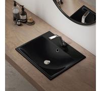 Kaldewei Silenio vasque à encastrer 907706013701 trop-plein, trou pour 2000 , 3037, 60 x 46 cm, effet perlant noir