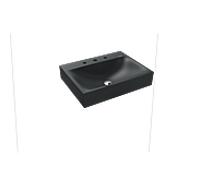Kaldewei Silenio vasque à poser 904306003715 3044, 60 x 46 x 12 cm, gris catania mat, effet perlant, avec trop-plein, sans trou pour robinet