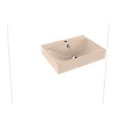 Kaldewei Silenio vasque à poser 904306013030 3044, 60 x 46 x 12 cm, effet perlant beige bahama, avec trop-plein, avec trou pour robinet