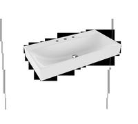 Kaldewei Vasque murale Silenio 3045 90 x 46 x 12 cm sans trop-plein 3 trous blanc effet perle