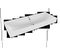 Kaldewei Silenio vasque à poser 904506013001 3046, 120 x 46 x 12 cm, blanc effet perle, avec trop-plein, avec trou pour robinet
