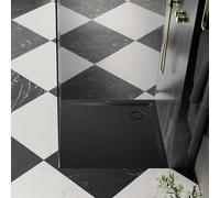 KALDEWEI SUPERPLAN 1858-5, Receveurs de douche avec support de baignoire extra-plat, 100x100cm, 385847980676, Couleur: Noir Mat