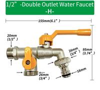 KALDF-Adaptateur De Robinet De Tuyau D'Arrosage En Laiton, Connecteur De Réservoir D'Eau Ibc 1/2 Pouces, Joint D'Irrigation À 2 Voies Et 1 Voie, Raccord De Remplacement, Robinet À Tournant Sphérique,