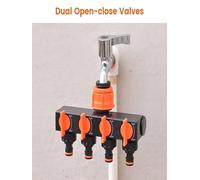 KALDF-Séparateur De Tuyau D'Arrosage, Dérivation De Robinet À 4 Voies, Connecteur De Tuyau, Quatre Interrupteurs Indépendants Pour L'Irrigation De La Pelouse Domestique,1Pc,