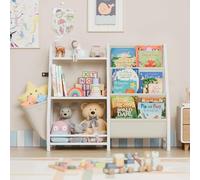 KALDJKS Bibliothèque pour chambre d'enfant, jouets, étagère de rangement ouverte avec 3 compartiments, pour chambre d'enfant, salle de jeux, maternelle, école, petite bibliothèque