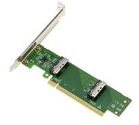 KALEA-INFORMATIQUE Adaptateur PCIe Gen5 2 Ports MCIO-8i Perpendiculaires | Carte PCIe 5.0 vers 2 MCIO 8i pour SSD NVMe M2 M3 U2 U3 et cartes PCIe ou GPU, ports MCIO perpendiculaires à la fente x16