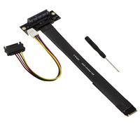 KALEA-INFORMATIQUE Adaptateur Riser Gen 4.0 pour Slot M2 M Key vers Port PCIe x4 Femelle, Longueur 20cm. Orientation perpendiculaire et débit Gen4 8GB/s