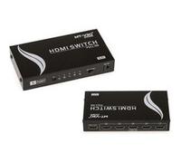 Boitier de répartition vidéo HDMI type switch 5 vers 1 pour aiguiller 5 entrées vers 1 sortie. Avec télécommande