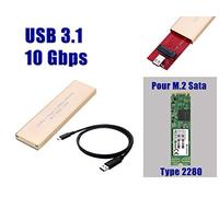 KALEA-INFORMATIQUE Boitier M2 vers USB3.1 10 Gbps pour SSD M.2 NGFF AU Format 2280 et de Type SATA B Key ou B+M Key