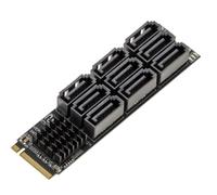 KALEA-INFORMATIQUE Carte Contrôleur M.2 M Key vers 9 Ports SATA 3.0 6Gbps avec Chipset Realtek RTL9101 et Architecture Multi Contrôleurs
