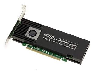 KALEA-INFORMATIQUE Carte contrôleur M2 PCIe 3.0 x16 pour 4 SSD M.2 NVMe M Key. High et Low Profile. Chipset ASM2824.