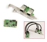 Carte Controleur Mini PCI EXPRESS (MiniPCIE) - 2 PORTS LAN GIGABIT ETHERNET - DUAL CHIPSET REALTEK RTL8111