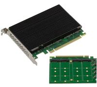 KALEA-INFORMATIQUE Carte contrôleur PCIe Gen 5.0 x16 pour 4 SSD M.2 NVMe M Key avec chipset PI6CB33402 PCIe5 64GB/s