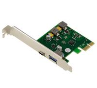 KALEA-INFORMATIQUE Carte contrôleur PCIe x1 2 Ports USB 3.0 5G Type A et C, autoalimentée, Sortie 5V 3A par Port, Support UASP, chipset Fresco Logic FL1100