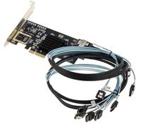 KALEA-INFORMATIQUE Carte Contrôleur PCIe x4 pour 8 disques SATA 3 6G avec connecteurs SFF-8087 et Cordons MiniSAS vers SATA, chipset Marvell 88SE9215