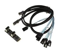 KALEA-INFORMATIQUE Carte M.2. 8 Ports SATA 3.0 6Gbps pour Port M2 de Type PCIe 3.0 clé M ou B+M avec Chipset JMB585 JMB575 - avec Cordons MiniSAS SFF-8087