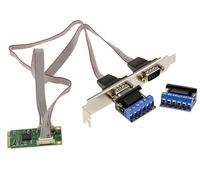 KALEA-INFORMATIQUE Carte Mini PCIe 2 Ports série RS422 RS485 DB9 avec chipset EXAR XR17V352 fournie avec adaptateurs pour Montage Fil à Fil.