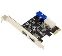 Carte Contrôleur USB 3.0 Sur Port PCI-E - NEC 2 Ports externes sur Equerre + 2 Ports internes sur connecteur 19 points
