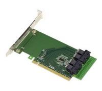 Carte Riser PCI Express 16x pour 4 SSD U.2 NVMe ou 4 ports PCIe 4x avec fiches SFF-8643. Mode Bifurcation Uniquement.