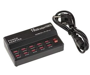 KALEA-INFORMATIQUE Chargeur Industriel USB Type Station de Charge 10 Ports avec Sorties de 1.0A à 3.5A. Puissance Totale 60W