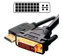 KALEA-INFORMATIQUE Cordon DVI Male (DVI-I Dual Link 24+5) vers HDMI Male (19 Points). Longueur du câble 1,8M