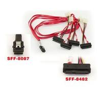 KALEA-INFORMATIQUE Cordon SAS MiniSAS SFF-8087 vers 4 fiches SFF-8482. Longueur 1M, SFF8087 26 broches Mini-SAS interne vers SFF8482 SAS interne
