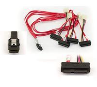 KALEA-INFORMATIQUE Cordon SAS MiniSAS SFF-8087 vers 4 fiches SFF-8482. Longueur 1M, SFF8087 26 broches Mini-SAS interne vers SFF8482 SAS interne