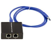 KALEA-INFORMATIQUE Cordon USB 3.0 vers 2 Ports RJ45 LAN GIGABIT ETHERNET 10 100 1000 avec Double Chipset ASIX AX88179
