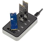 KALEA-INFORMATIQUE Dock Tunderbolt 40 Gbps pour 4 M.2 NVMe PCIe | Station de Clonage Autonome 1 vers 3 SSD, Compatible USB4, Accès Simultané aux 4 SSD, Jusqu'à 32 To, Structure en Aluminium