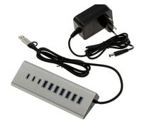 KALEA-INFORMATIQUE Hub USB3 10 ports (7×USB-A + 3×USB-C) aluminium, alimentation 12V 3A, USB 3.0 5Gb/s