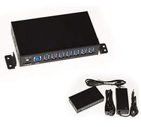 KALEA-INFORMATIQUE Hub USB3 Industriel 7 Ports rackable | Hub USB 3.0 industriel à sept ports avec alimentation externe 3 A, utilisable sur table ou en rack.
