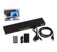 KALEA-INFORMATIQUE KVM switch automatique pour 16 PC avec liaison écran HDMI 4K et clavier souris sur port USB. Avec télécommande, cordons, alimentation et équerres pour rack G