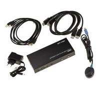 KALEA-INFORMATIQUE KVM switch automatique pour 2 PC avec liaison écran DISPLAYPORT 4K 60Hz et clavier souris sur port USB. Avec télécommande, alimentation et cordons - ULTRA HD 4K 60Hz G