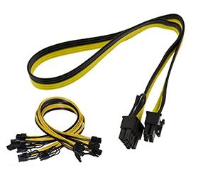 KALEA-INFORMATIQUE Lot 6 Cordons PCIe 6 pin vers 8 pin Breakout HP | Lot de 6 câbles PCIe 6 broches vers 8 broches pour alimentations HP, compatibles breakout boards et conversion GPU.