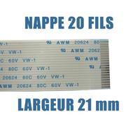 KALEA-INFORMATIQUE Nappe flexible FPC plate 20 fils AWM, pas 1mm, longueur 400mm largeur 21mm. Connecteurs sur la même face de la nappe FPC