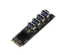 KALEA-INFORMATIQUE Réplicateur M.2 vers 4 Ports PCIe x1 | Carte M.2 vers 4 ports PCIe x1 pour risers USB
