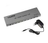KALEA-INFORMATIQUE Répartiteur vidéo HDMI 2.0 4K 60Hz type splitter qui duplique à l'identique 1 source en entrée vers 8 sorties simultanées. Support CEC et management EDID, HDCP 2.2 G