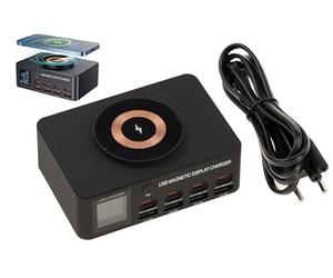 KALEA-INFORMATIQUE Station de Charge 140W Intelligente 8 Ports PD 100W, QC 3.0 30W et Induction 15W. Support de Charges Rapides en 5V 9V 12V 15V 20V jusqu'à 5A