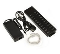 KALEA-INFORMATIQUE Station de Charge USB 20 Ports 96W | Station de charge USB industrielle à 20 ports avec alimentation 96 W, répartie sur deux groupes de 10 ports USB 2.0.