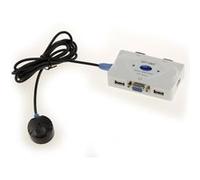 Kalea Informatique - Boîtier KVM 2 PC - VGA, clavier/souris USB, télécommande et cordons fournis