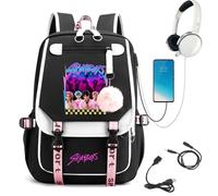 Kalec-Femmes Cartable Étanche Grande Capacité Sacs D'école Sac À Dos Kpop Démon Chasseurs Anime Adolescents Fille Décontracté Étudiant Sac À Dos,250707-12-2